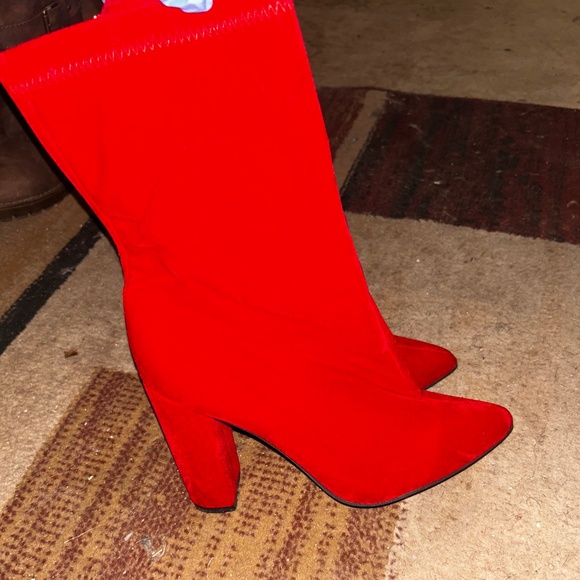 Fire red booties - Picture 1 of 4